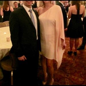 Jay Godfrey pale pink one shoulder dress